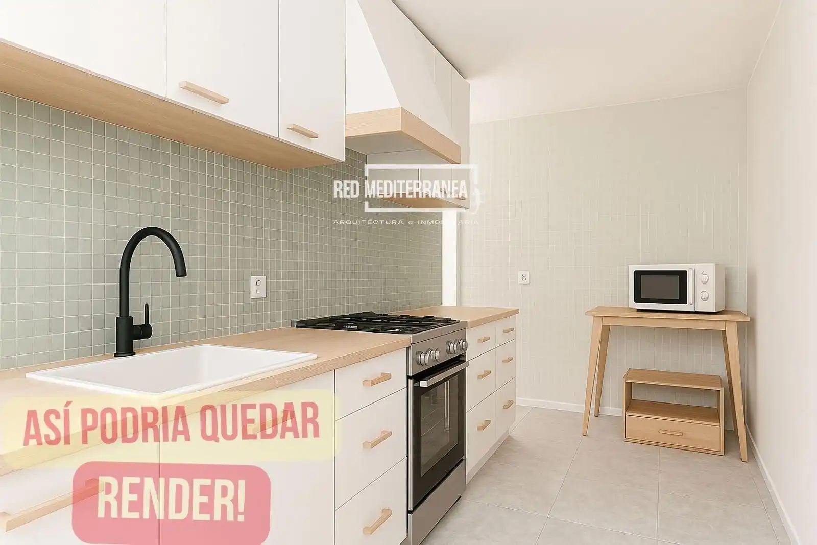 Küche von Wohnung zum Verkauf in Gandia mit Klimaanlage, Heizung und Terrasse