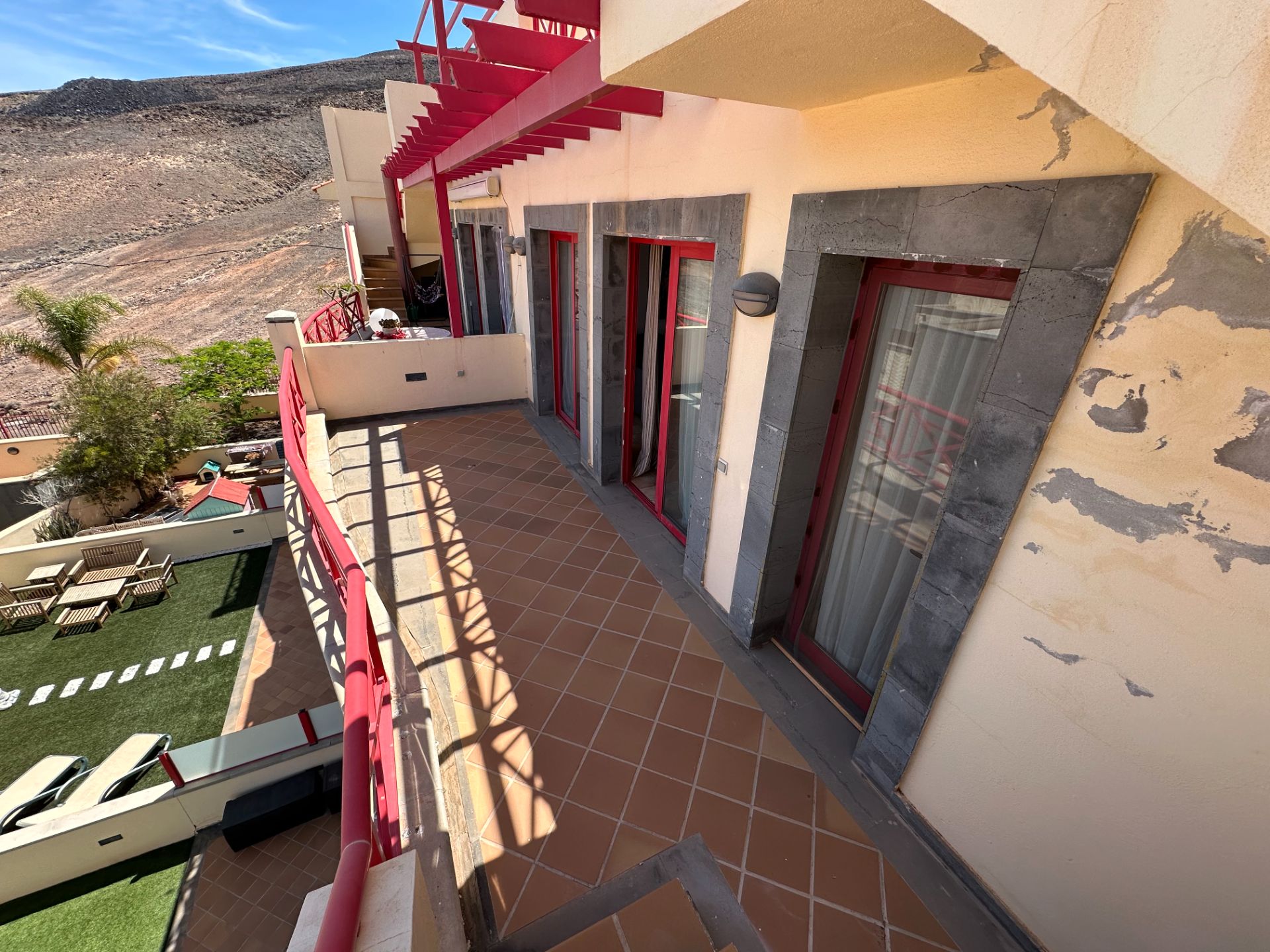 Terrassa de Apartament de lloguer en Pájara amb Aire condicionat, Terrassa i Moblat