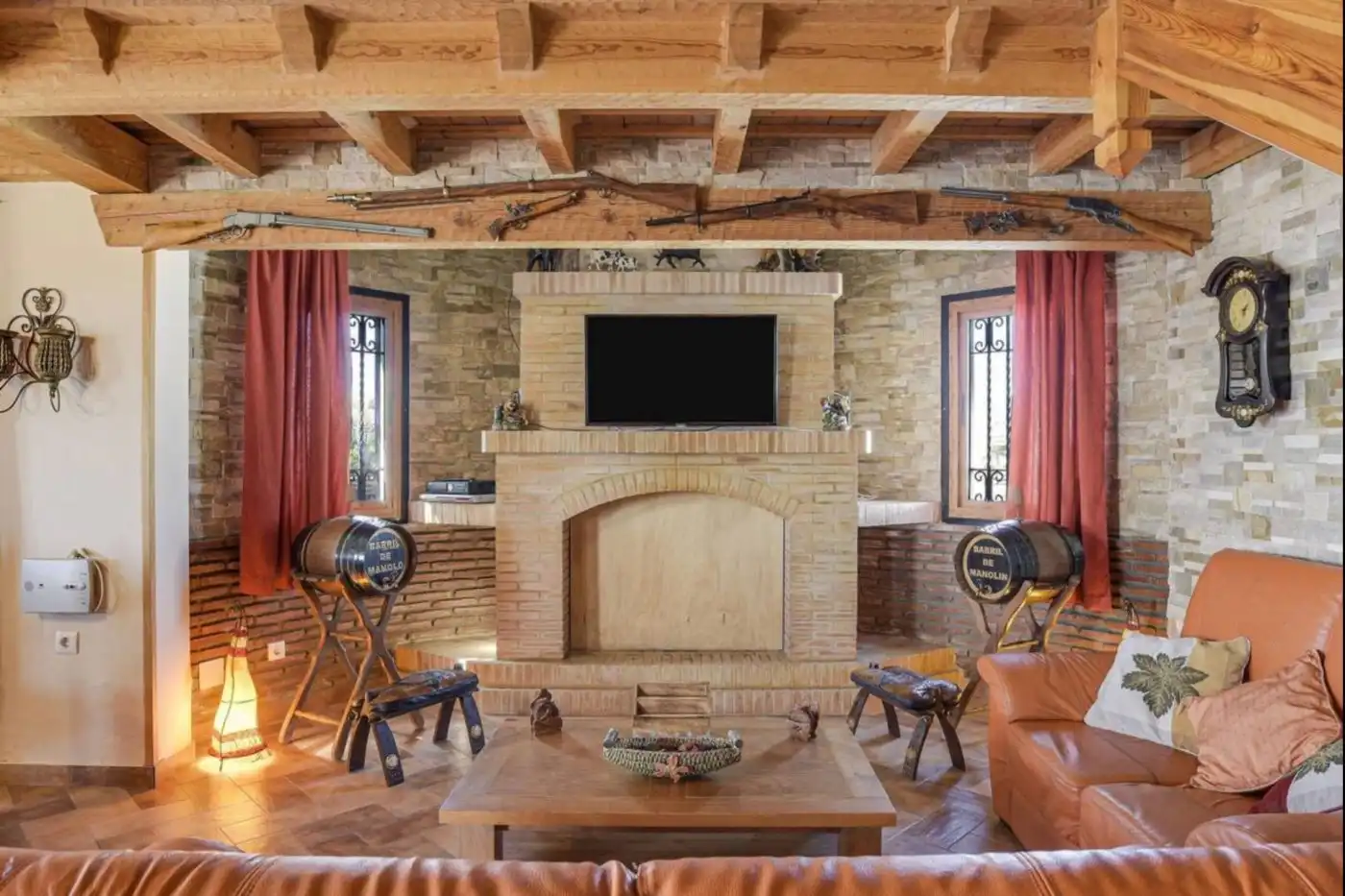 Sala de estar de Finca rústica en venta en Vejer de la Frontera con Aire acondicionado, Jardín privado y Terraza