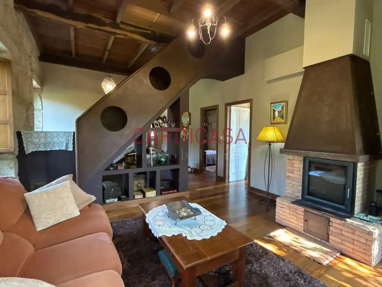 Sala d'estar de Casa o xalet en venda en Mondariz amb Calefacció, Jardí privat i Terrassa