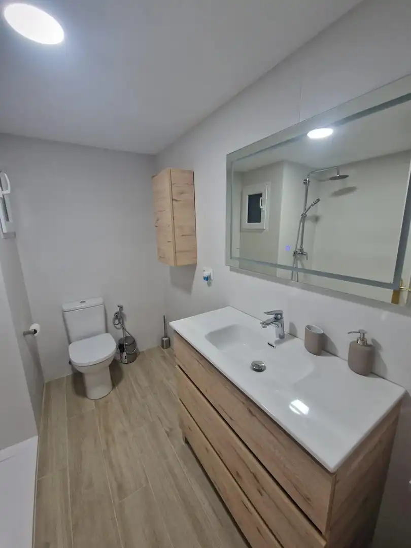 Bathroom of Flat for rent in Cullera  with Private garden, Parquet flooring and Furnished