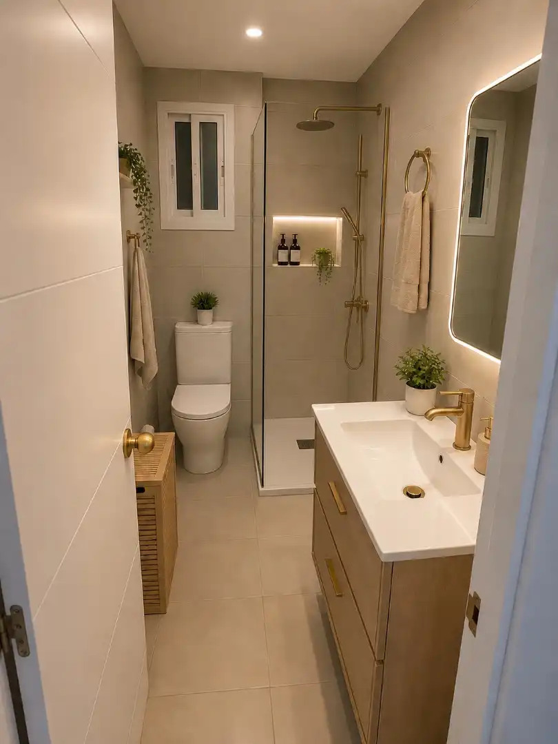 Badezimmer von Wohnung zum Verkauf in Sant Boi de Llobregat mit Klimaanlage, Privatgarten und Möbliert