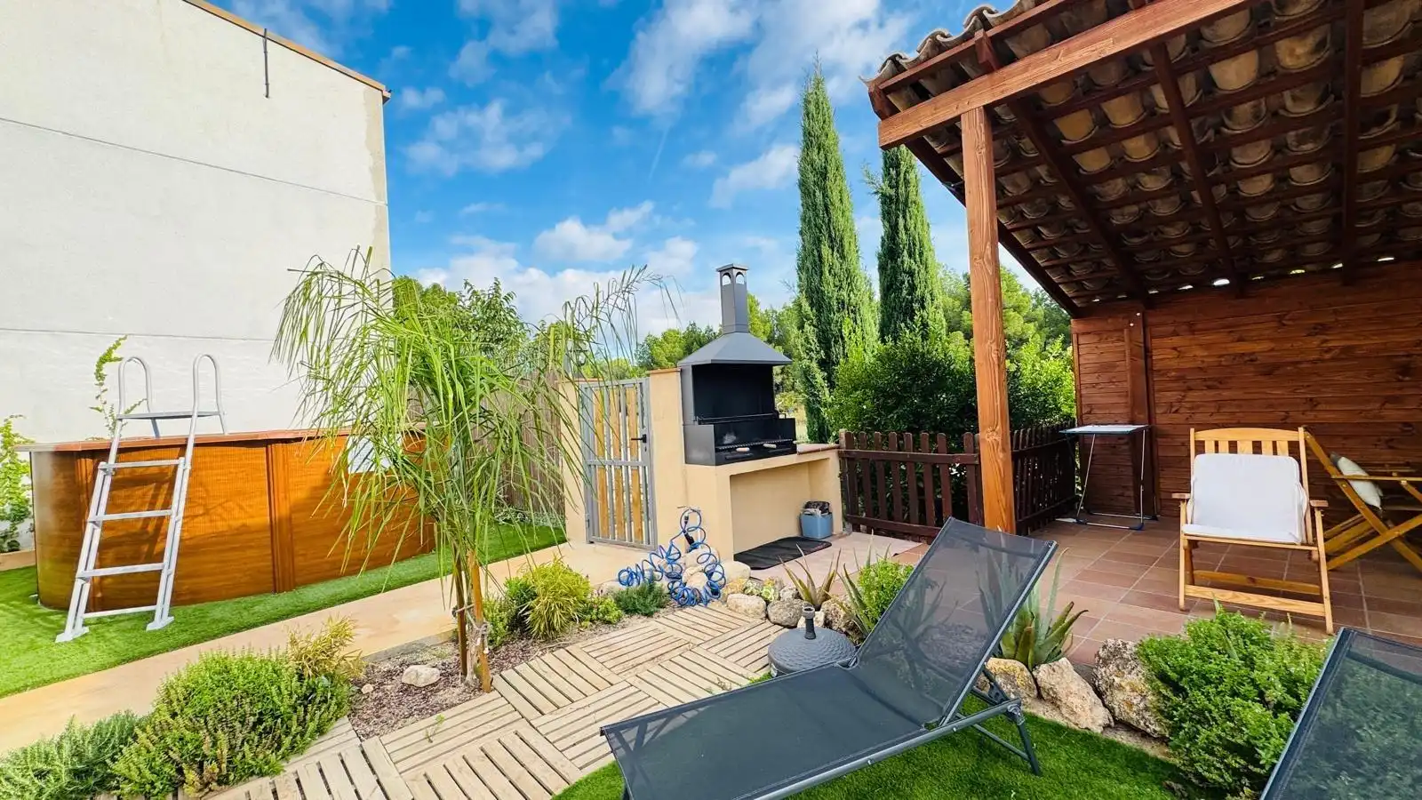 Terrace of Houses for rent in Sant Martí Sarroca  with Private garden, Terrace and Swimming Pool