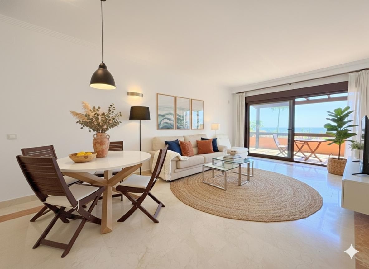 Sala de estar de Piso en venta en Estepona con Aire acondicionado, Calefacción y Terraza
