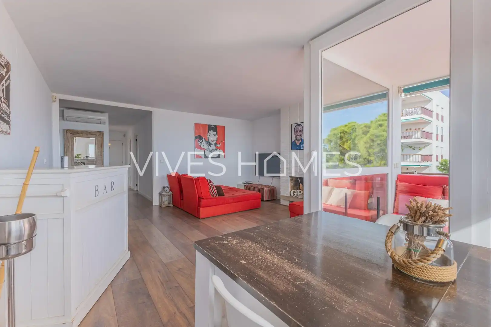 Wohnzimmer von Wohnung zum Verkauf in Sant Andreu de Llavaneres mit Klimaanlage, Heizung und Terrasse