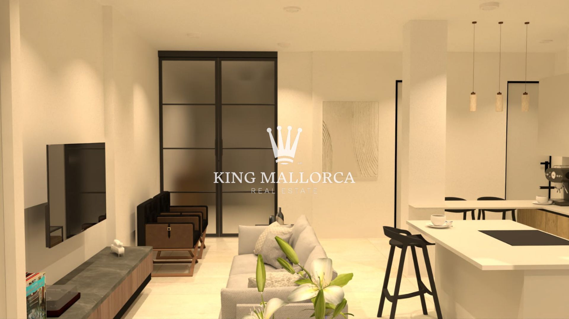 Sala d'estar de Apartament en venda en  Palma de Mallorca amb Aire condicionat, Calefacció i Terrassa