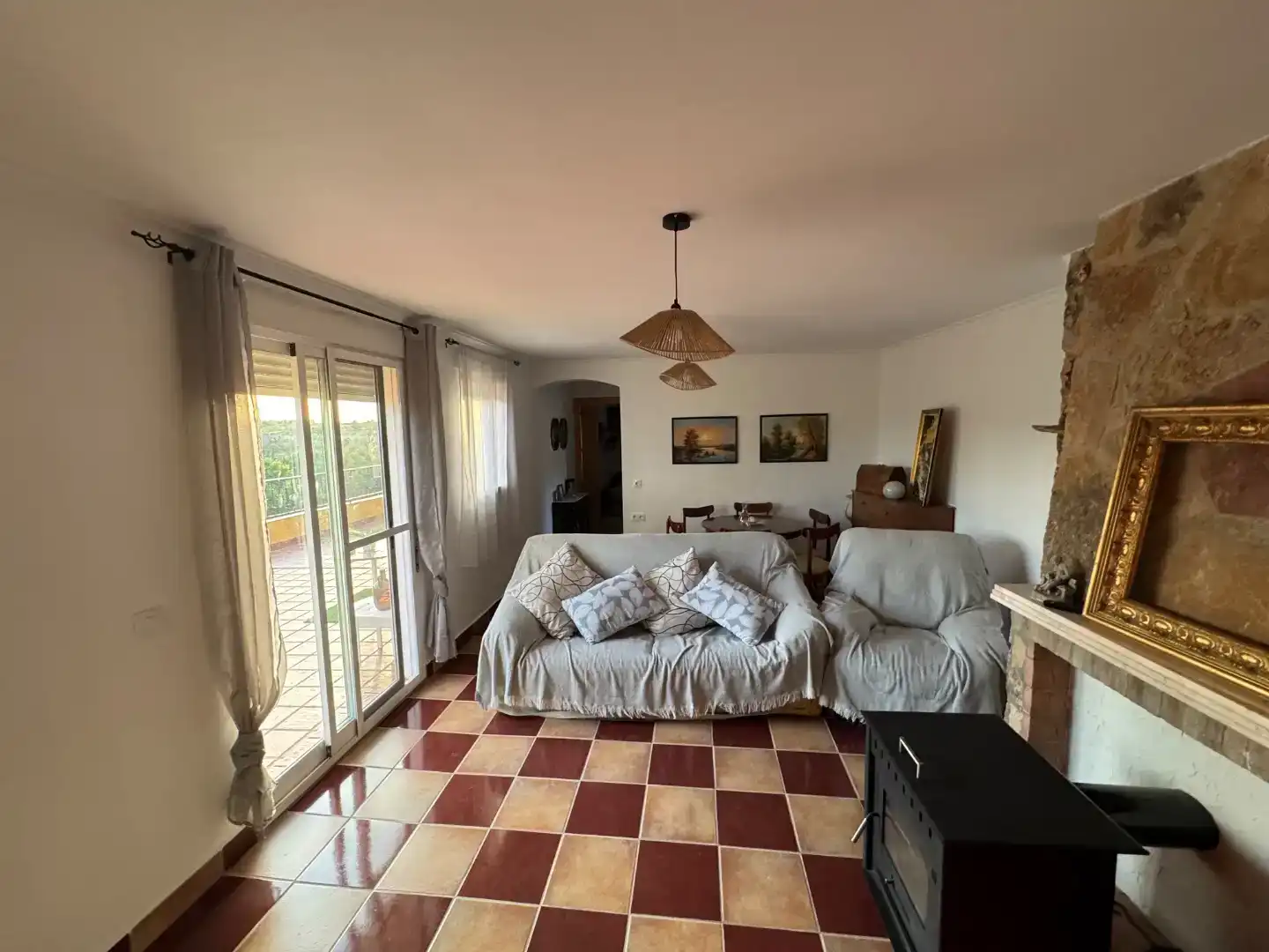Living room of Flat for rent in Munera  with Air Conditioner, Swimming Pool and Balcony
