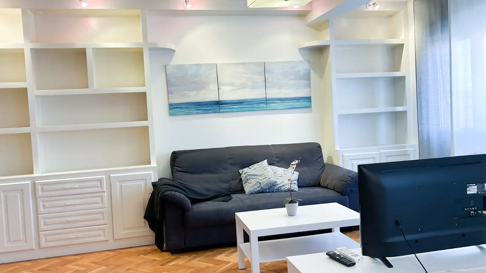 Sala de estar de Piso de alquiler en Zaragoza con Calefacción, Parquet y Amueblado