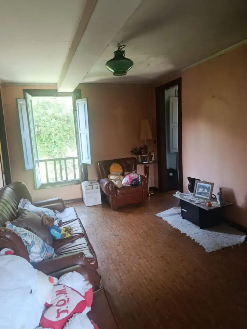 Sala d'estar de Finca rústica en venda en Pravia amb Jardí privat, Moblat i Forn