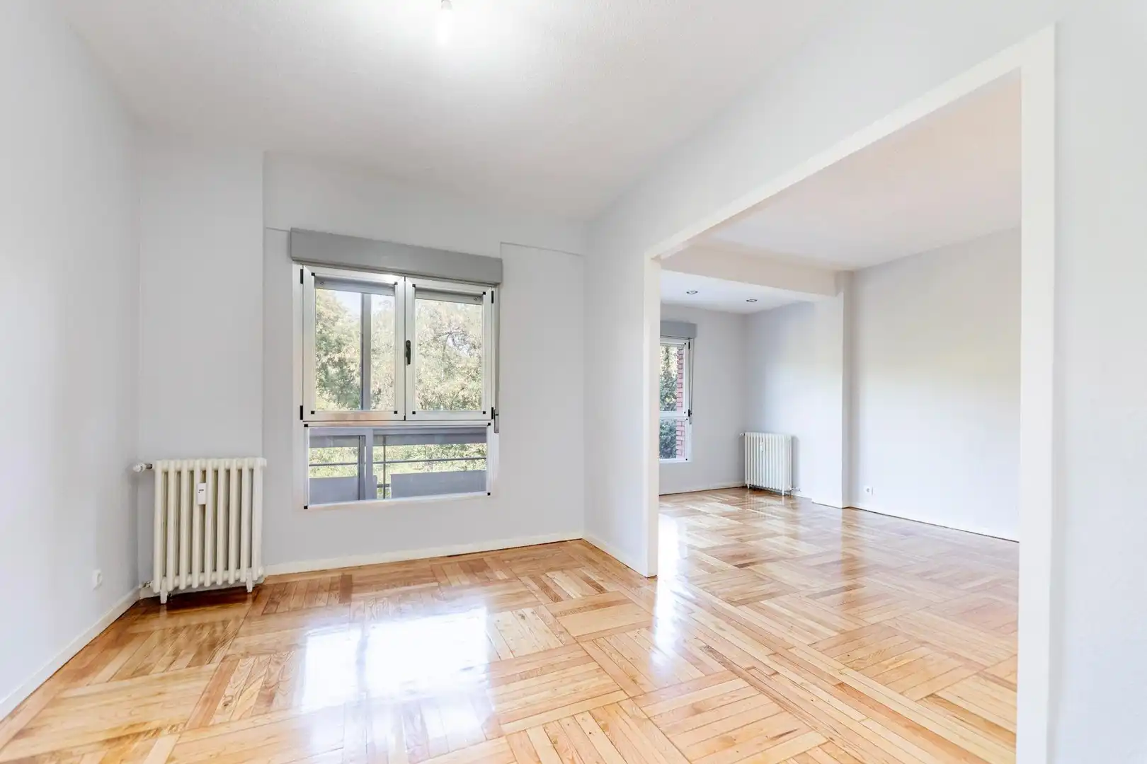 Sala de estar de Piso de alquiler en Madrid con Calefacción, Parquet y Terraza