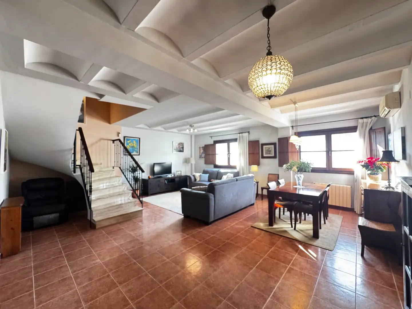 Wohnzimmer von Einfamilien-Reihenhaus zum Verkauf in Canet d'En Berenguer mit Klimaanlage, Heizung und Terrasse