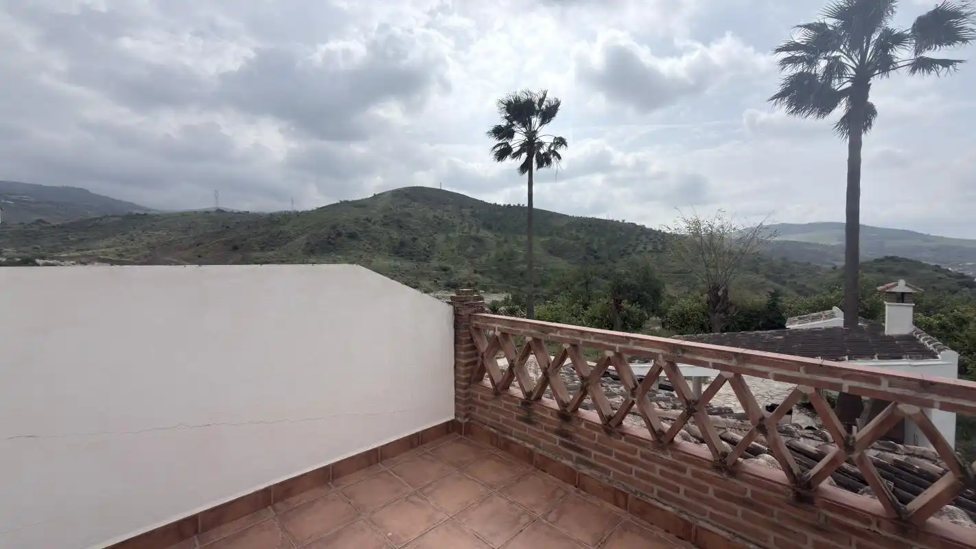 Terrasse von Country house zur Miete in Valle de Abdalajís mit Klimaanlage, Heizung und Privatgarten