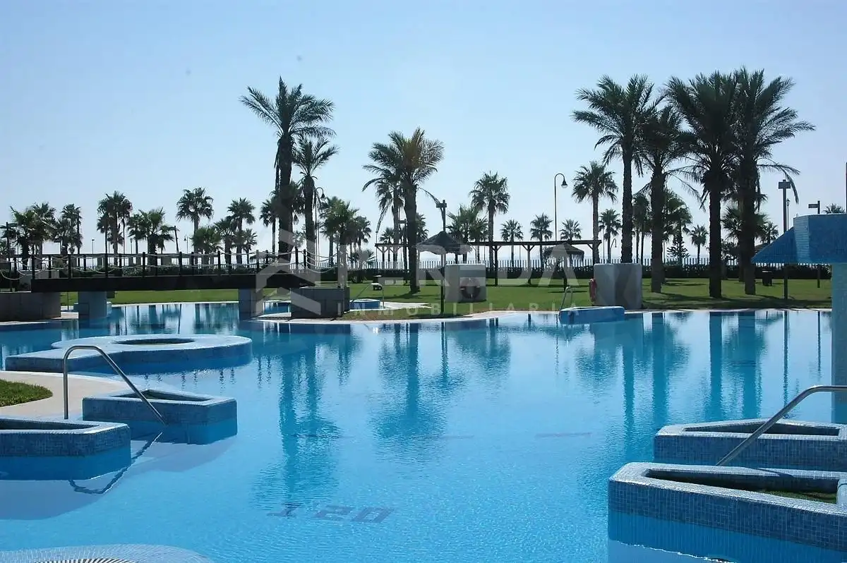 Swimming pool of Ground floor for sale in Roquetas de Mar  with Air Conditioner, Private garden and Terrace