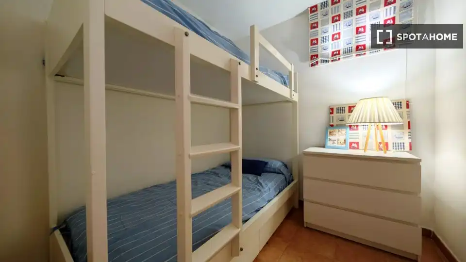 Dormitori de Apartament per a compartir en San Bartolomé de Tirajana amb Aire condicionat, Terrassa i Moblat