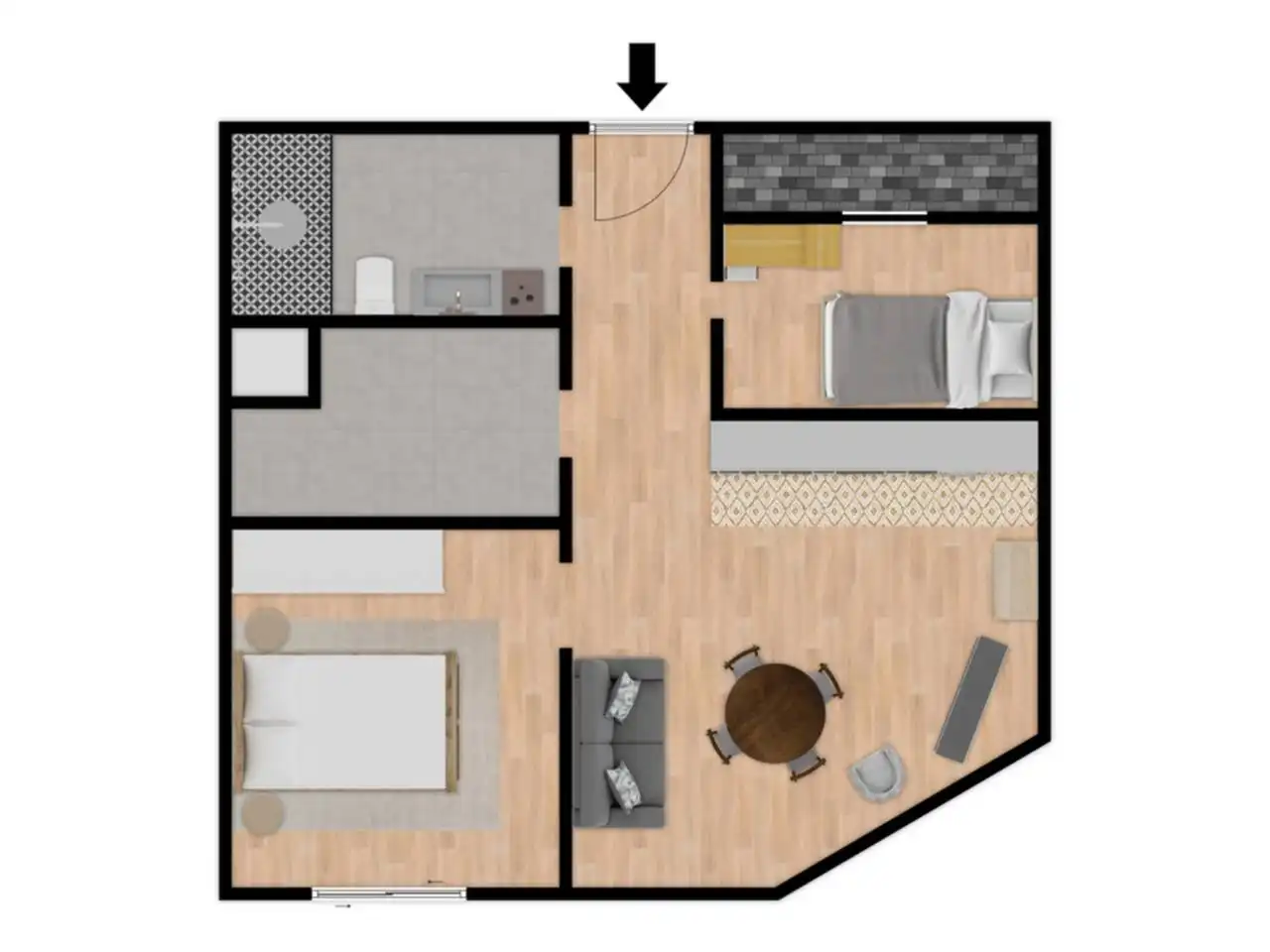 Flat for rent in Barcelona  with Air Conditioner, Heating and Parquet flooring