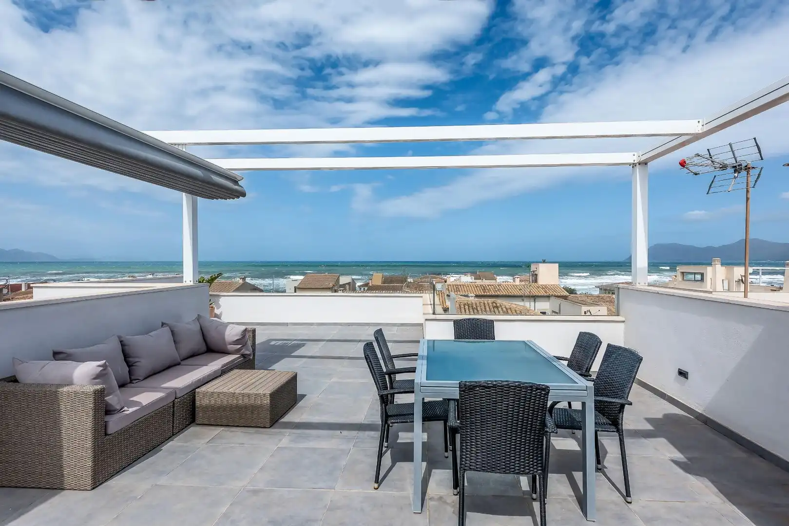 Terraza de Casa o chalet de alquiler en Santa Margalida con Aire acondicionado, Jardín privado y Piscina