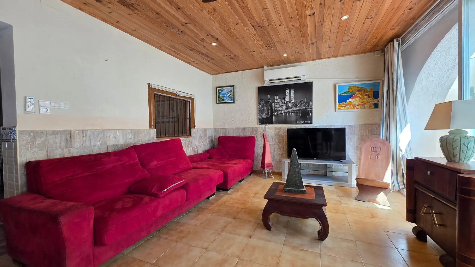 Sala de estar de Casa o chalet en venta en Daimús con Aire acondicionado, Jardín privado y Terraza