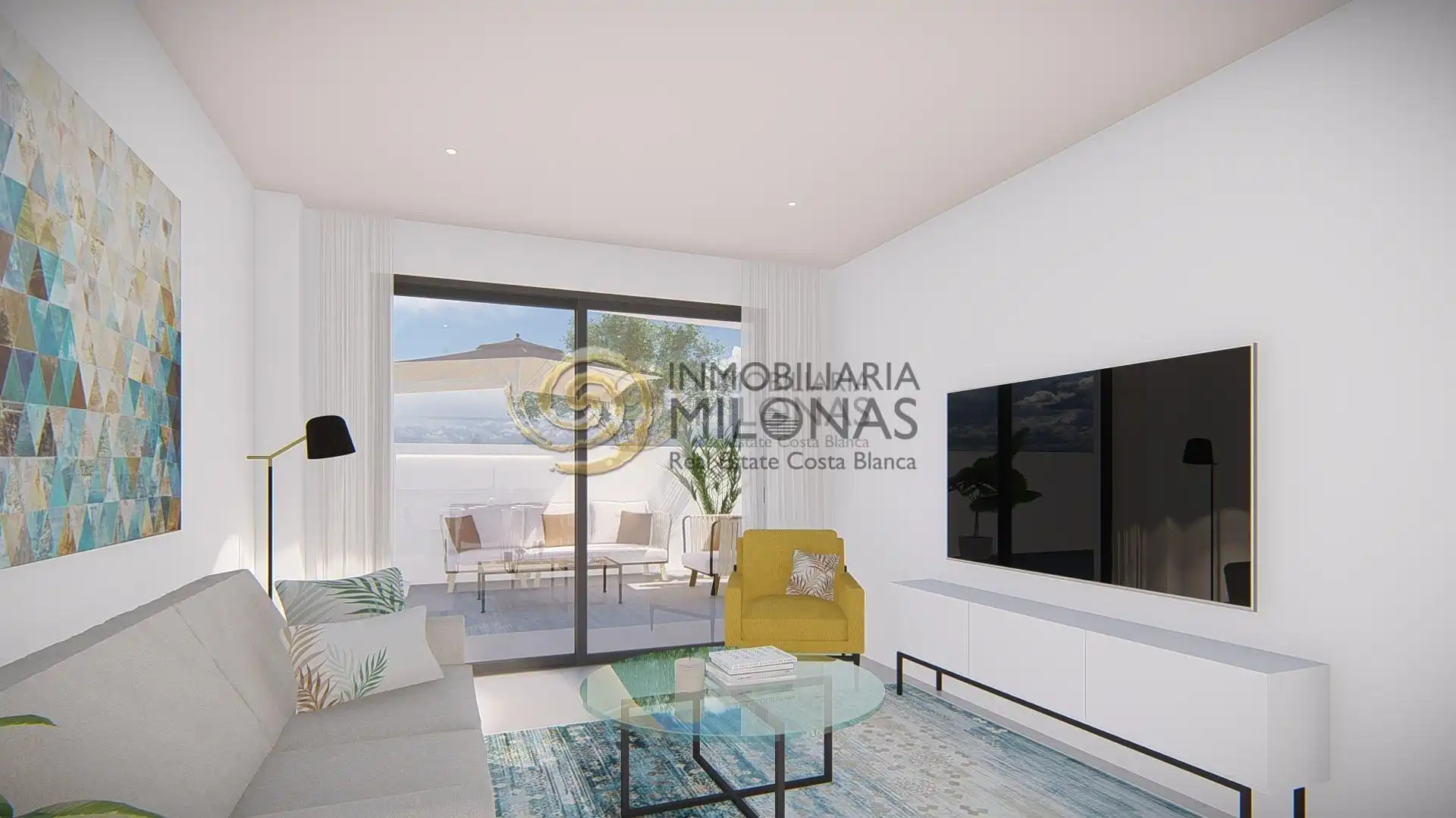 Sala de estar de Apartamento en venta en Villajoyosa / La Vila Joiosa con Calefacción, Jardín privado y Terraza