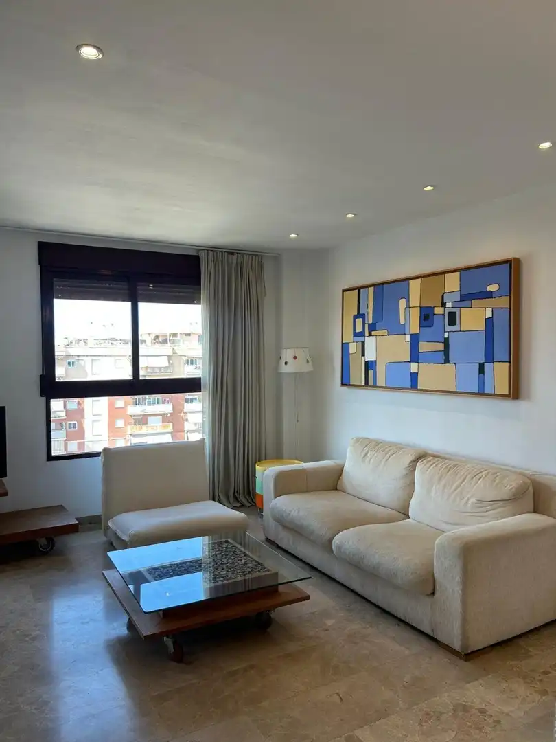Living room of Flat for rent in Valencia  with Air Conditioner, Storage room and Furnished