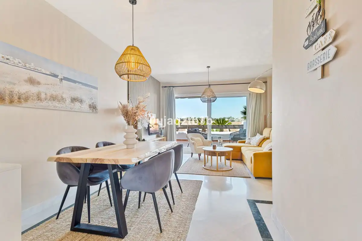Dining room of Apartments for sale in Marbella  with Air Conditioner, Alarm and Community pool