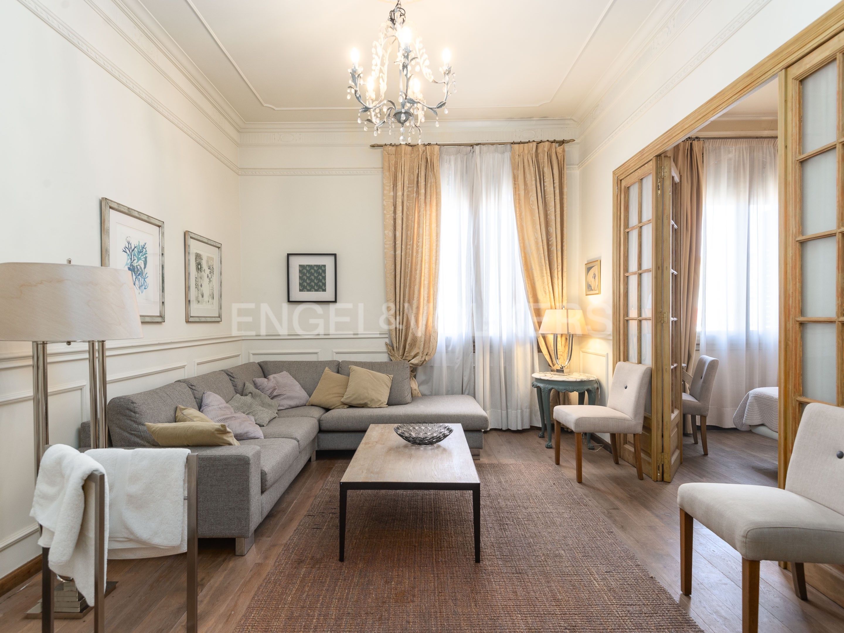 Sala d'estar de Pis de lloguer en  Barcelona Capital amb Aire condicionat, Calefacció i Parquet