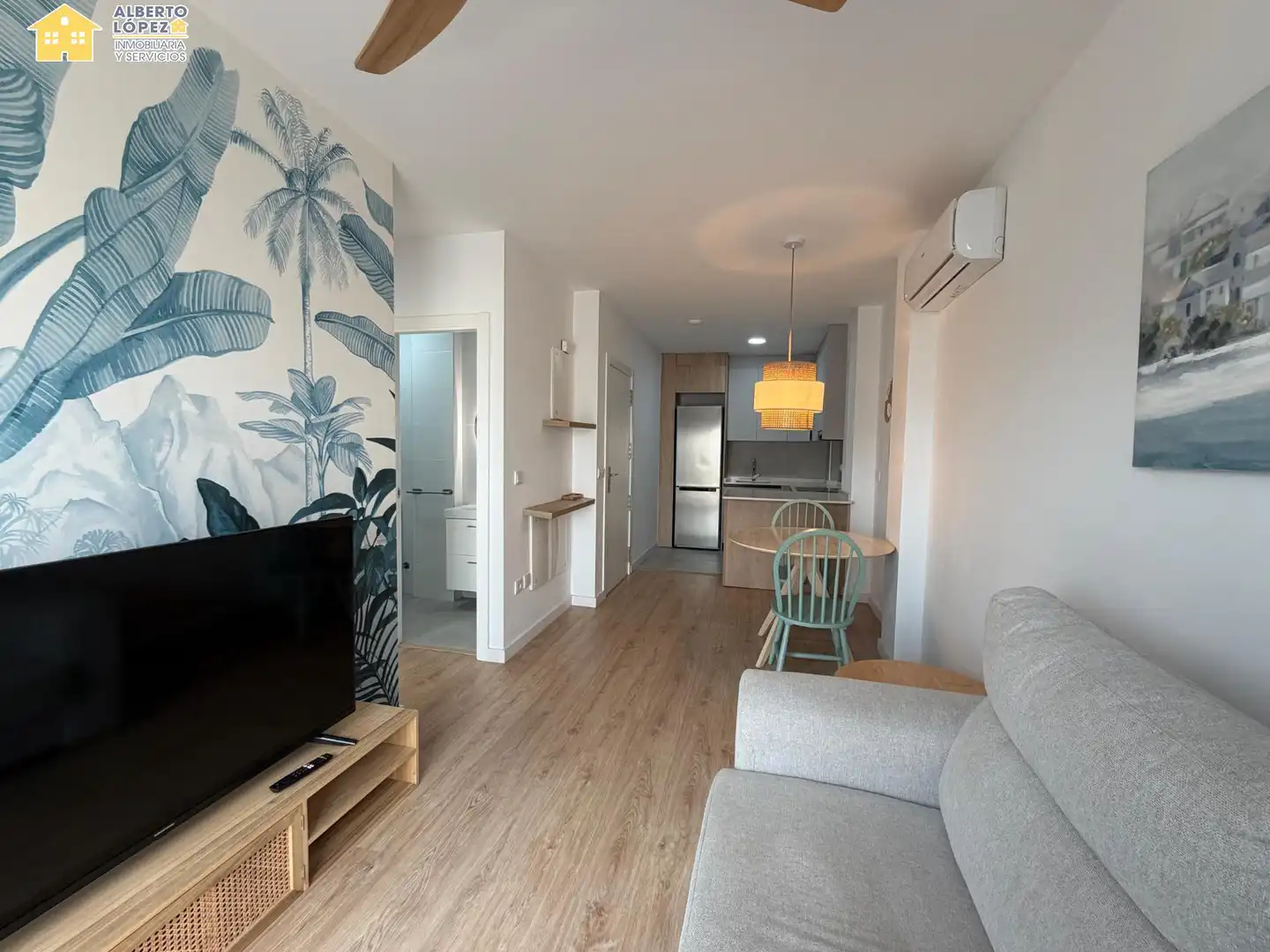 Sala de estar de Apartamento de alquiler en Elche / Elx con Aire acondicionado, Terraza y Amueblado