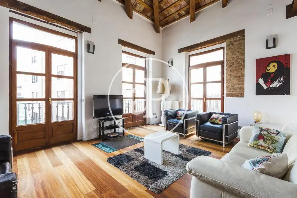 Sala d'estar de Dúplex de lloguer en Vic amb Aire condicionat, Calefacció i Moblat