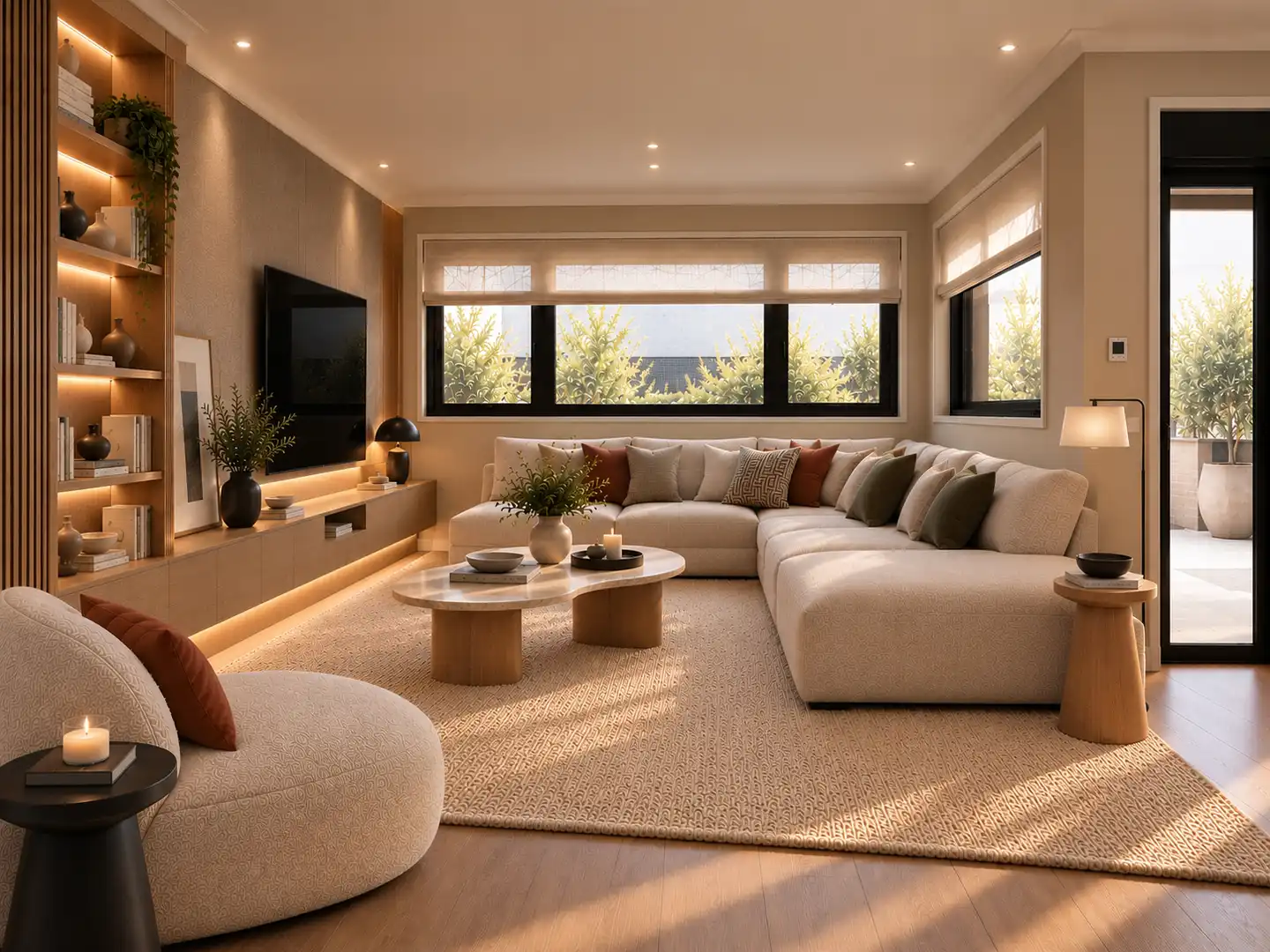 Sala de estar de Casa adosada en venta en Boadilla del Monte con Aire acondicionado, Calefacción y Jardín privado