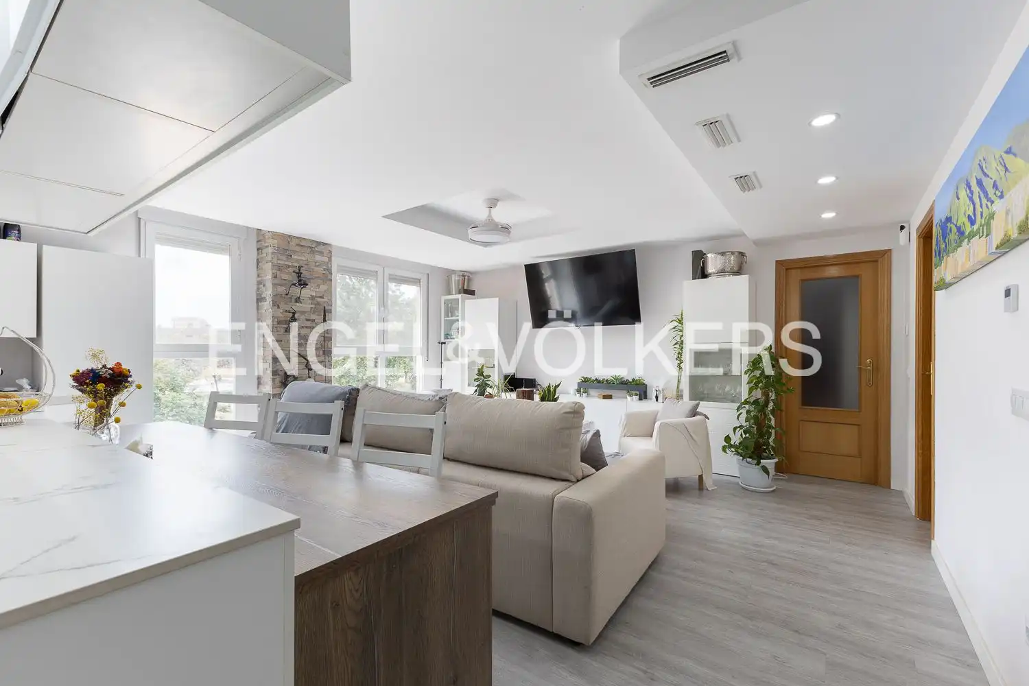 Wohnzimmer von Wohnung zum Verkauf in Valencia mit Klimaanlage, Heizung und Privatgarten