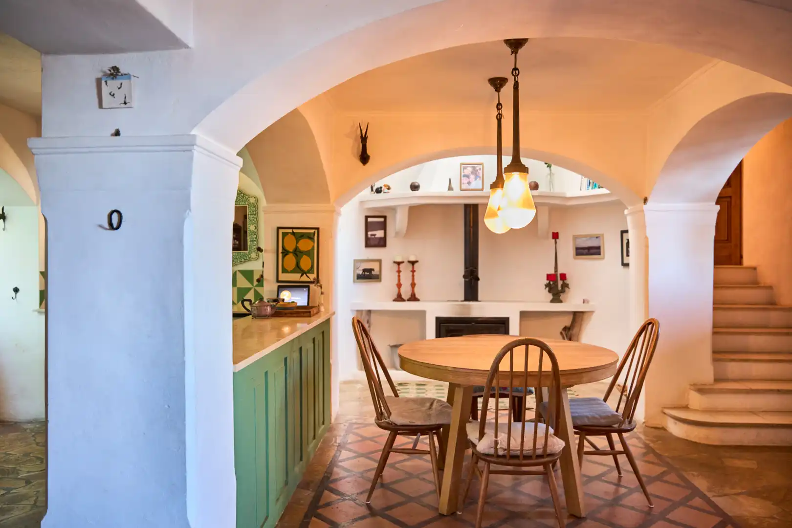 Menjador de Finca rústica en venda en Sant Joan de Labritja amb Aire condicionat, Jardí privat i Parquet