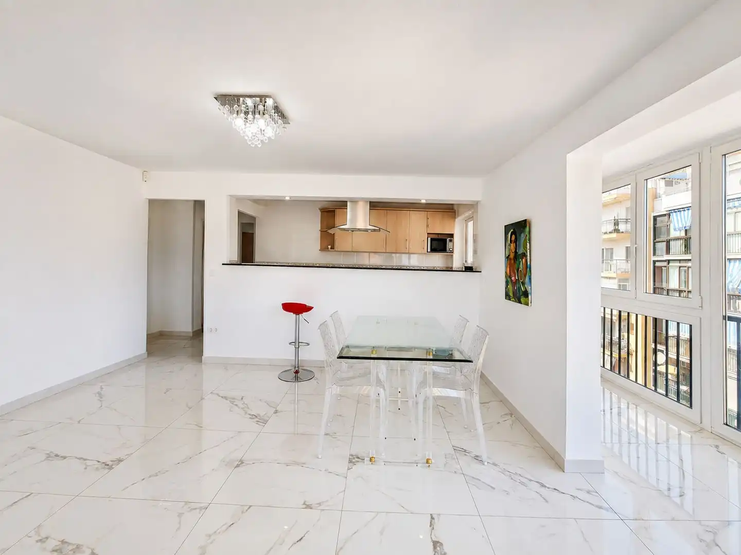 Menjador de Apartament en venda en Calpe / Calp amb Terrassa i Moblat