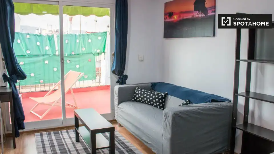 Sala de estar de Piso de alquiler en Barcelona con Aire acondicionado, Calefacción y Amueblado