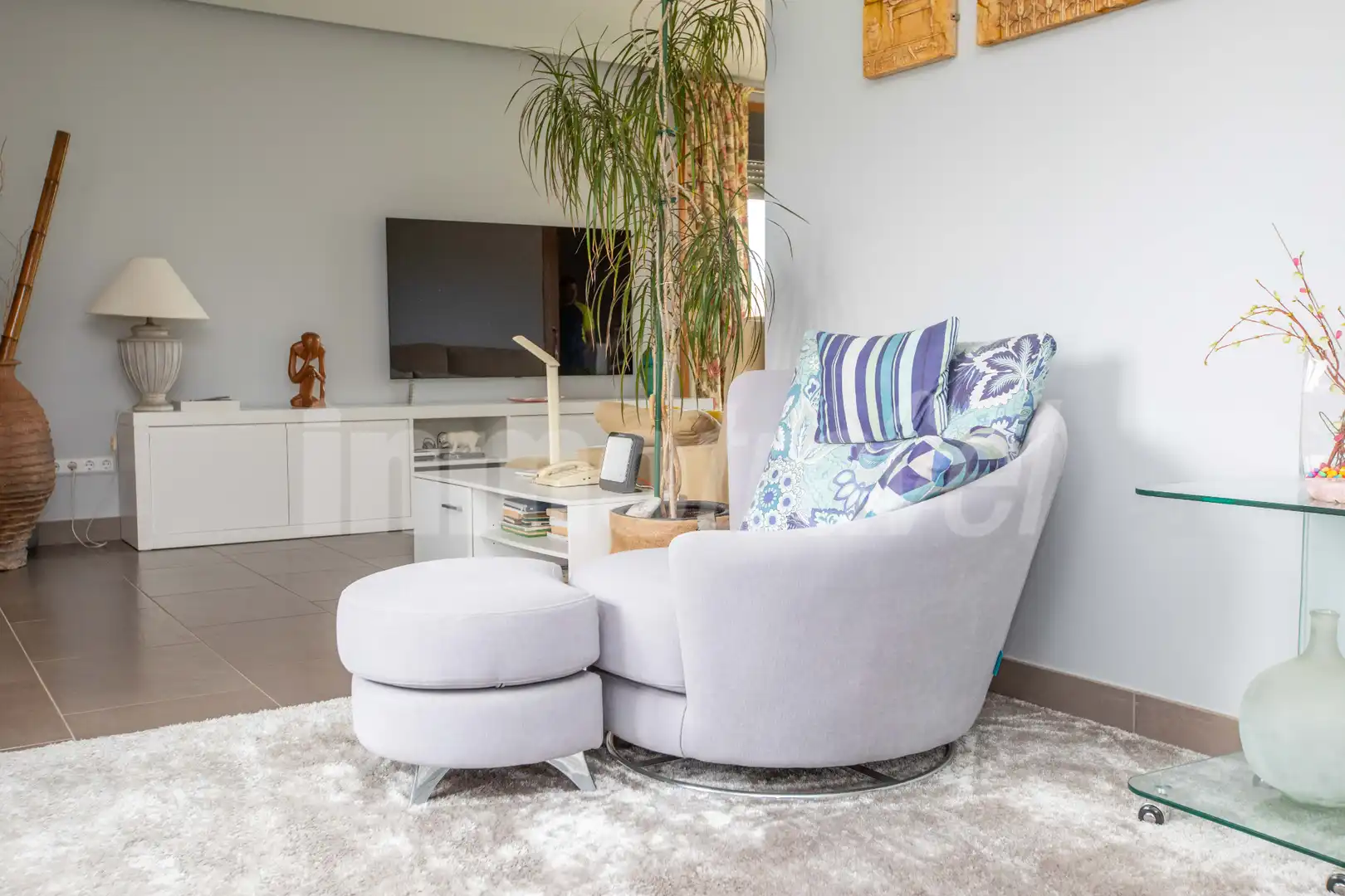 Sala de estar de Casa o chalet en venta en Sanxenxo con Calefacción, Jardín privado y Parquet