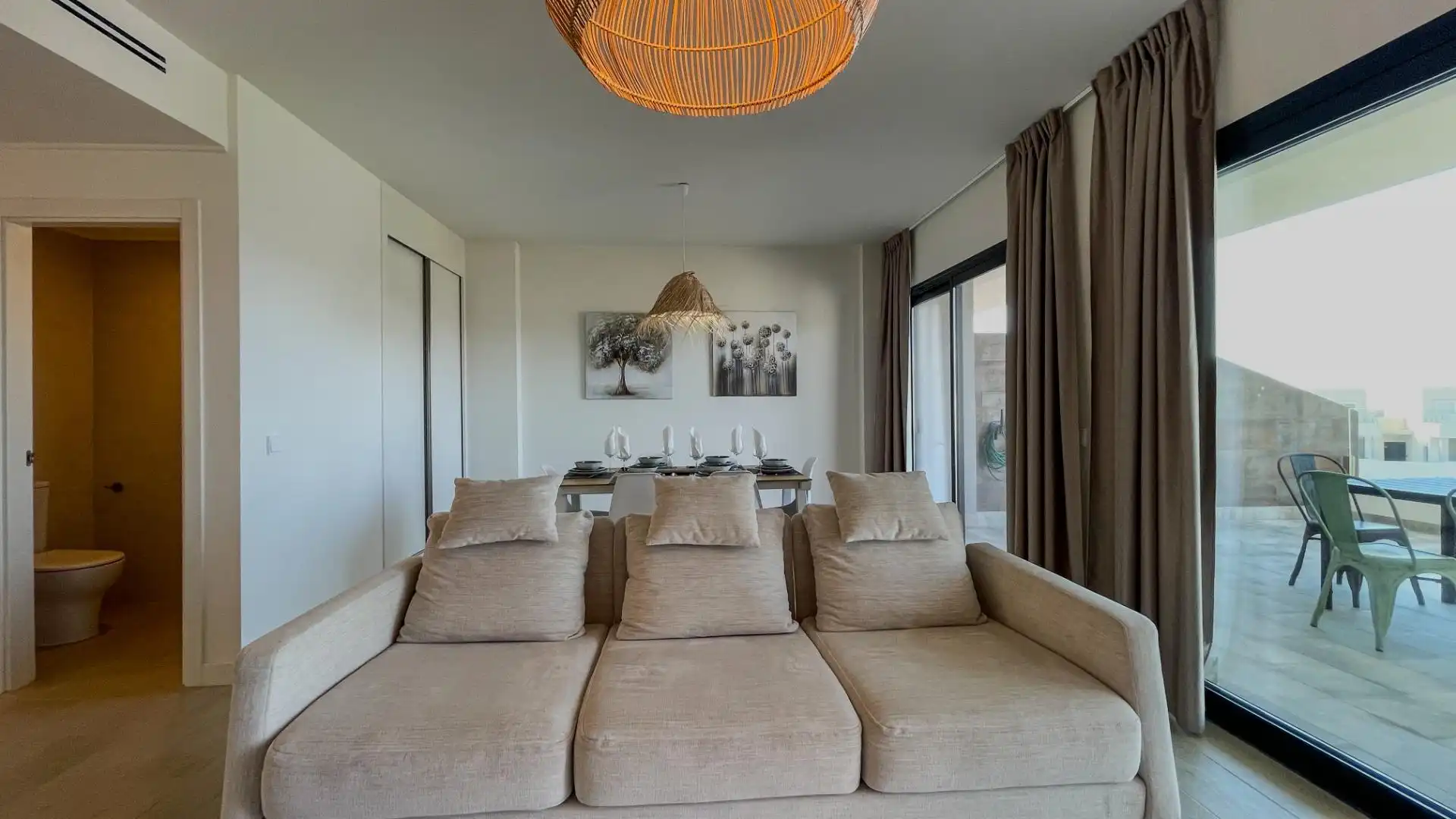 Wohnzimmer von Dachboden zum Verkauf in Finestrat mit Klimaanlage, Terrasse und Möbliert