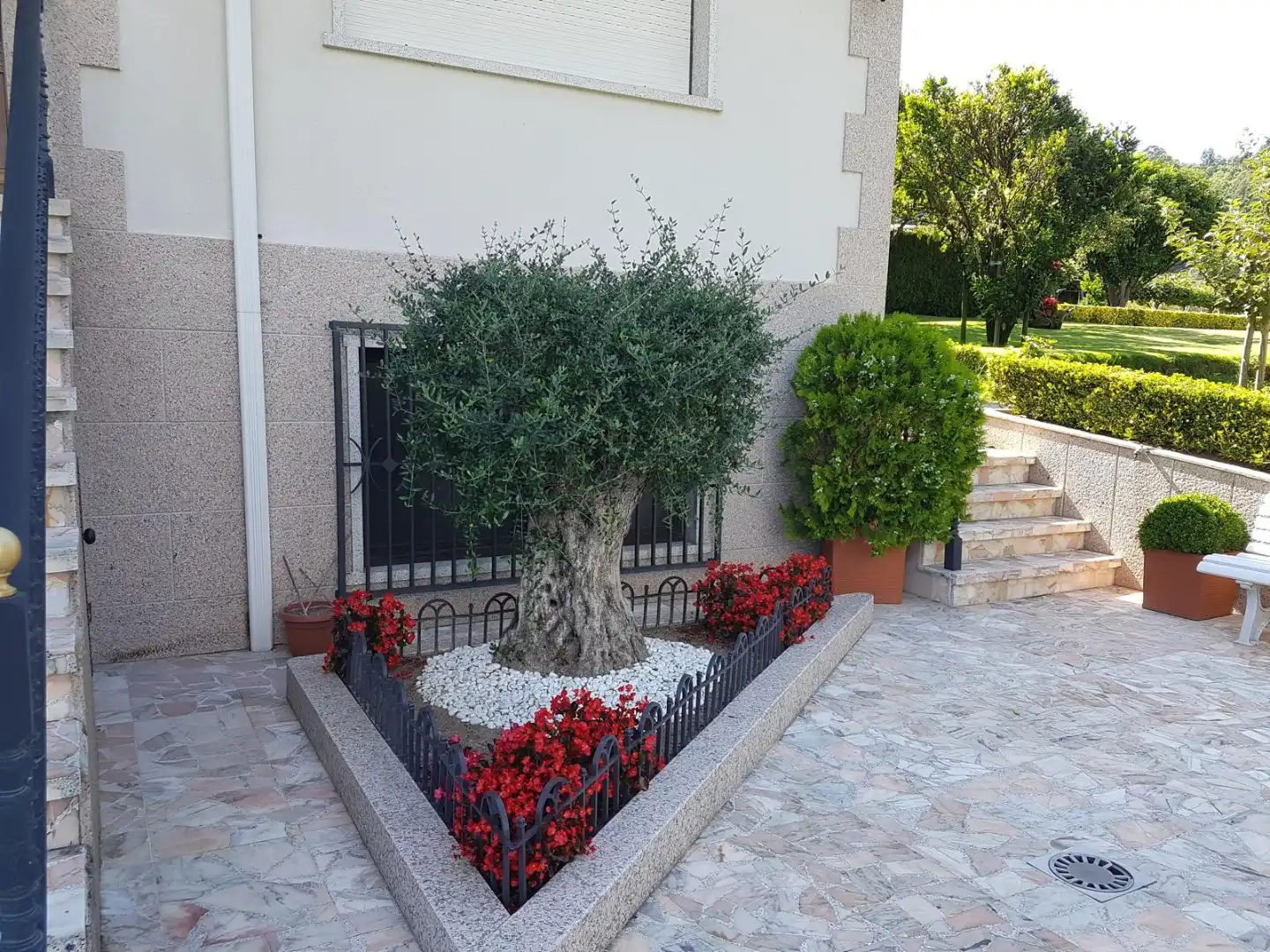 Terrassa de Casa o xalet en venda en Campo Lameiro amb Piscina