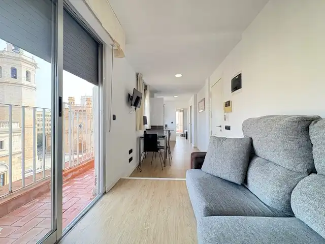 Living room of Attic for rent in Castellón de la Plana / Castelló de la Plana  with Parquet flooring, Terrace and Furnished