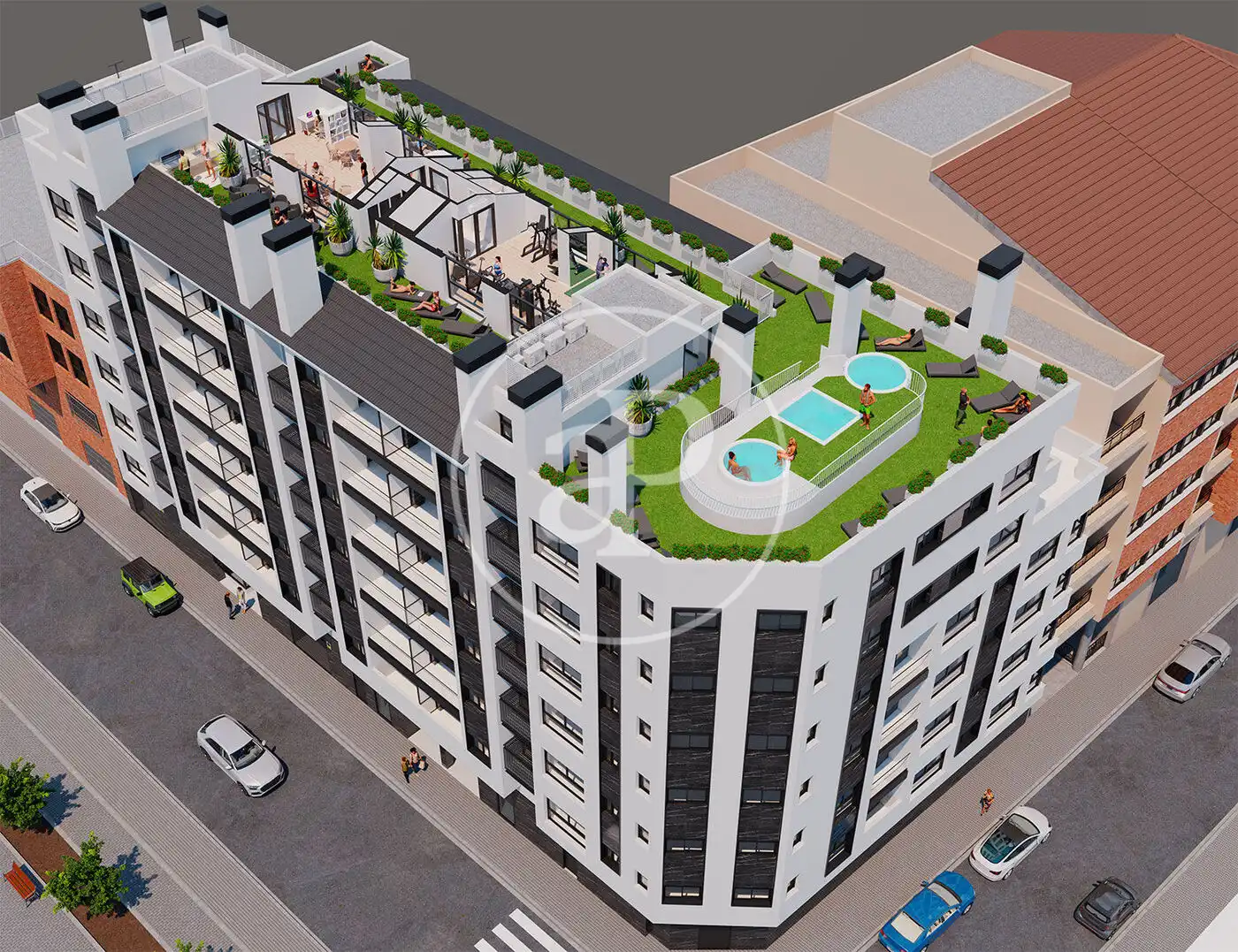 Außenansicht von Wohnung zum Verkauf in Castellón de la Plana / Castelló de la Plana mit Klimaanlage, Heizung und Terrasse