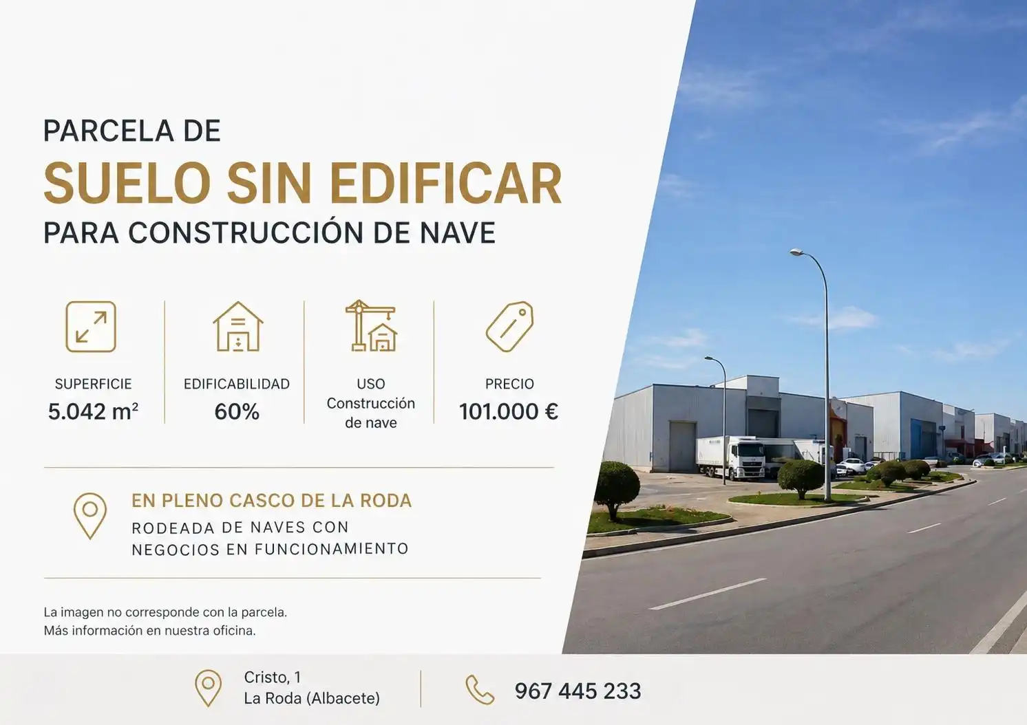 Terreny industrial en venda en La Roda