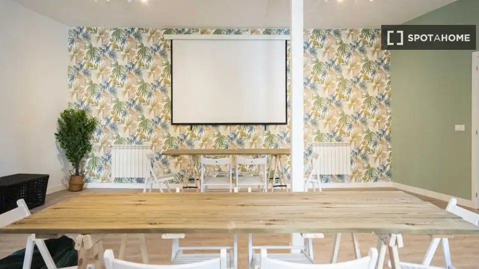 Dining room of Flat for share in Madrid  with Air Conditioner, Terrace and Furnished