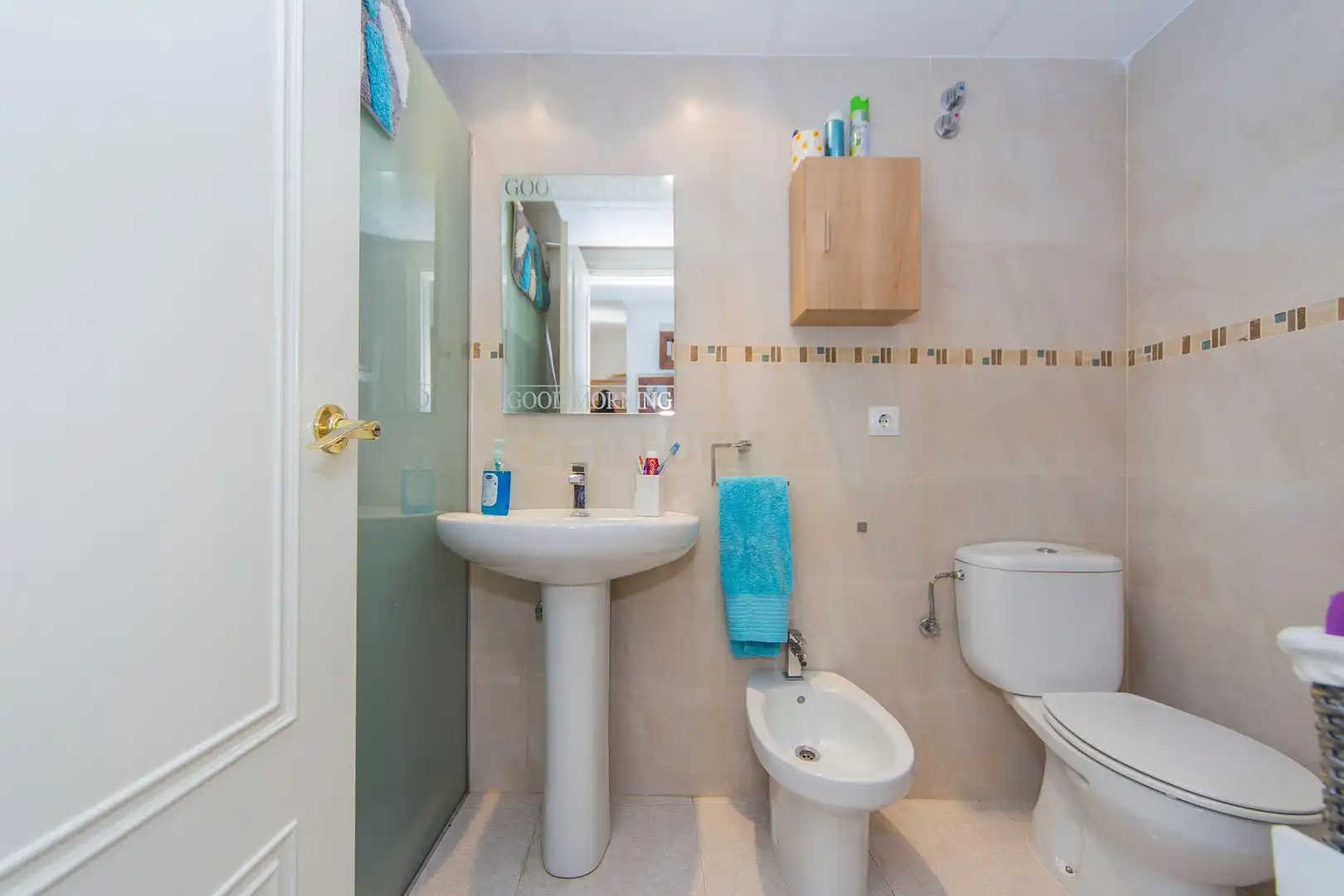Badezimmer von Wohnung zur Miete in Calpe / Calp mit Klimaanlage, Möbliert und Waschmaschine