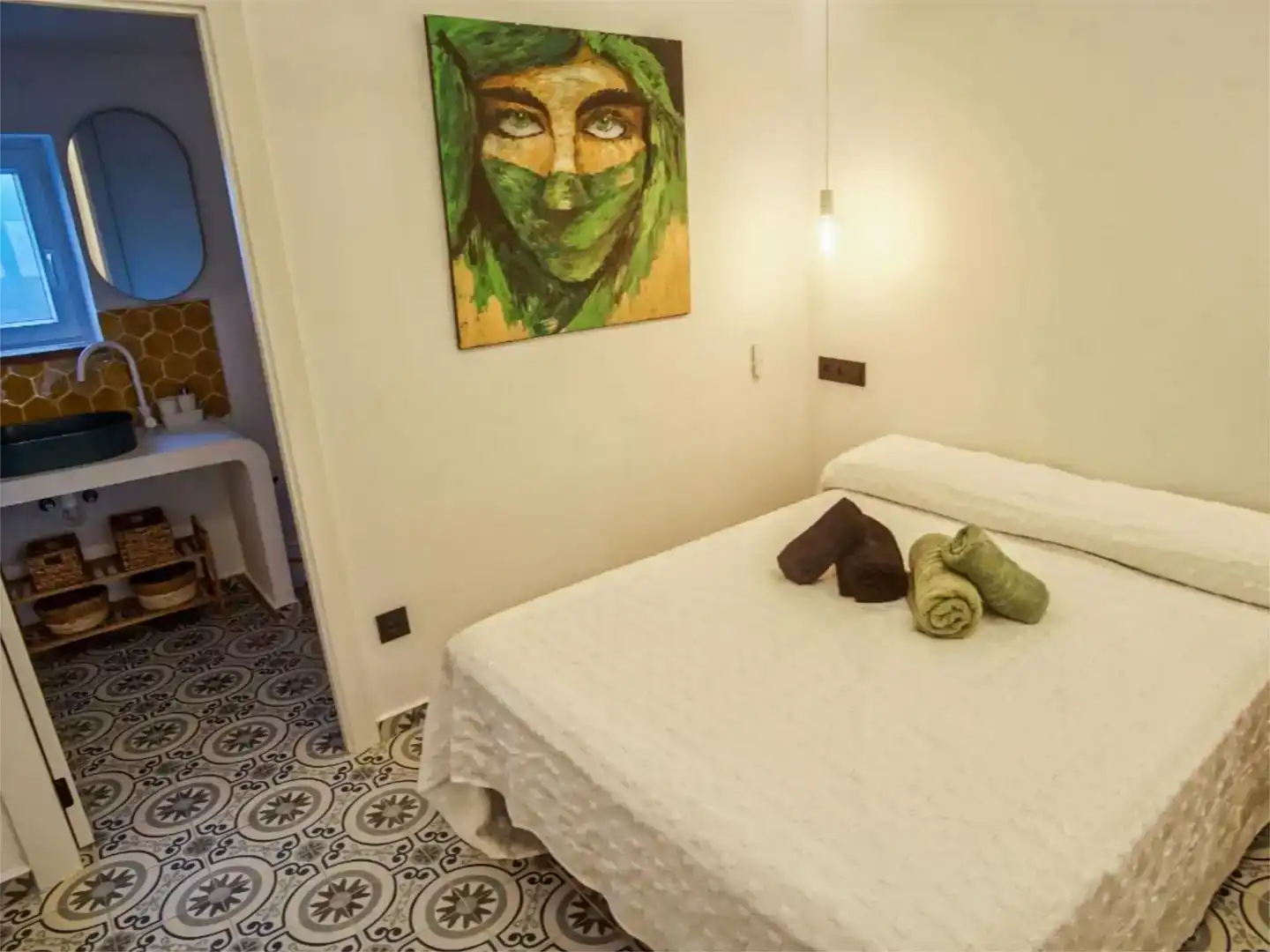 Bedroom of Flat for sale in Oliva  with Air Conditioner, Private garden and Storage room