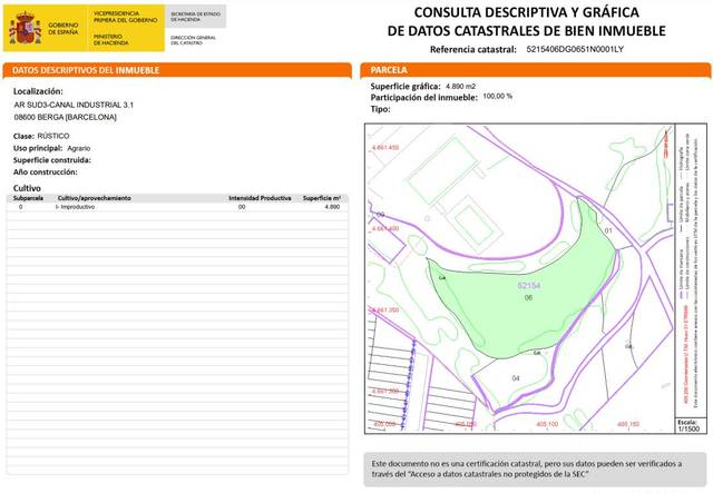 Terreno en Venta en Aigua de la Baells en Berga