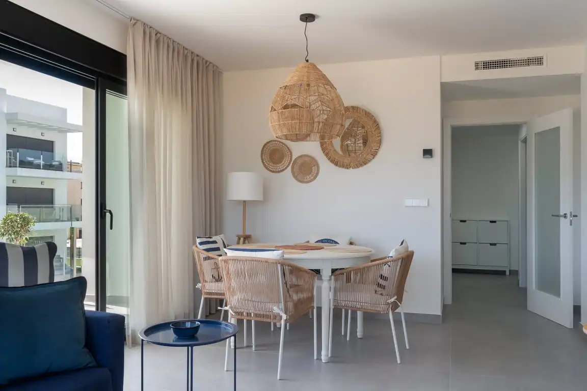 Esszimmer von Wohnungen zur Miete in Jávea / Xàbia mit Klimaanlage, Privatgarten und Gemeinschaftspool