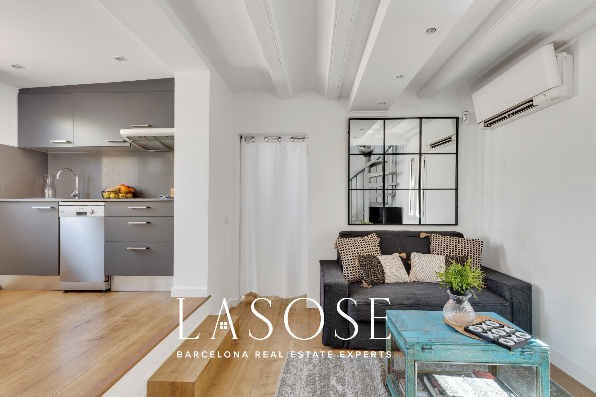 Sala d'estar de Àtic en venda en  Barcelona Capital amb Aire condicionat, Calefacció i Parquet