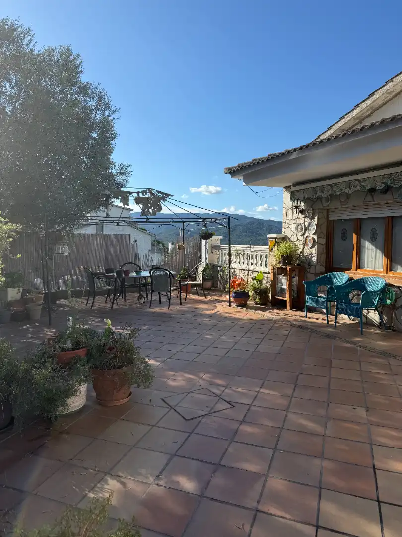 Terraza de Casa o chalet en venta en Riells i Viabrea con Calefacción, Jardín privado y Piscina