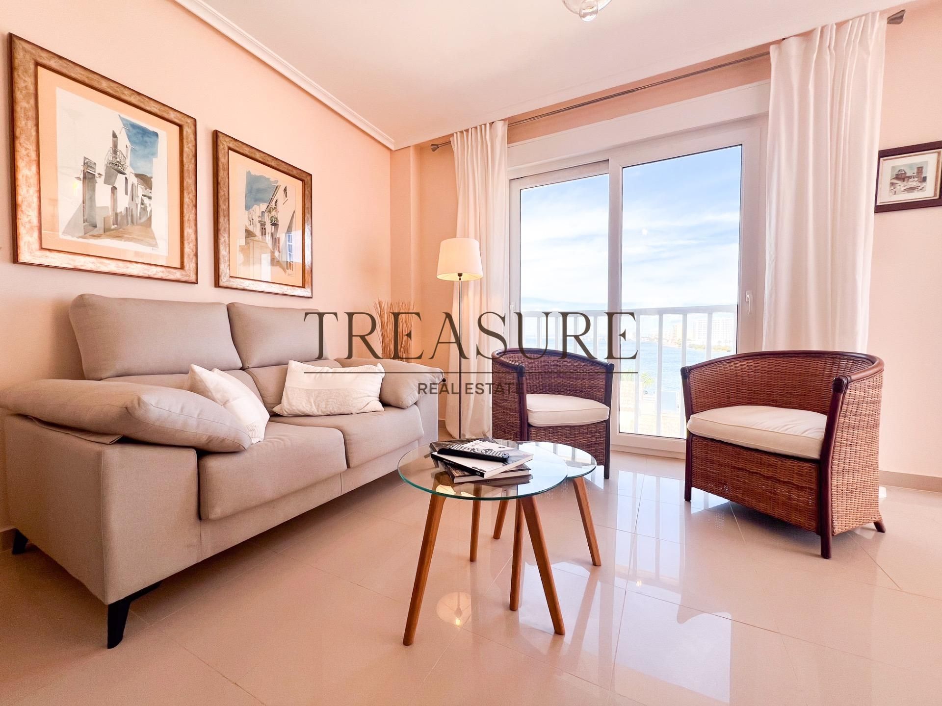 Sala d'estar de Àtic en venda en La Manga del Mar Menor amb Calefacció, Jardí privat i Terrassa