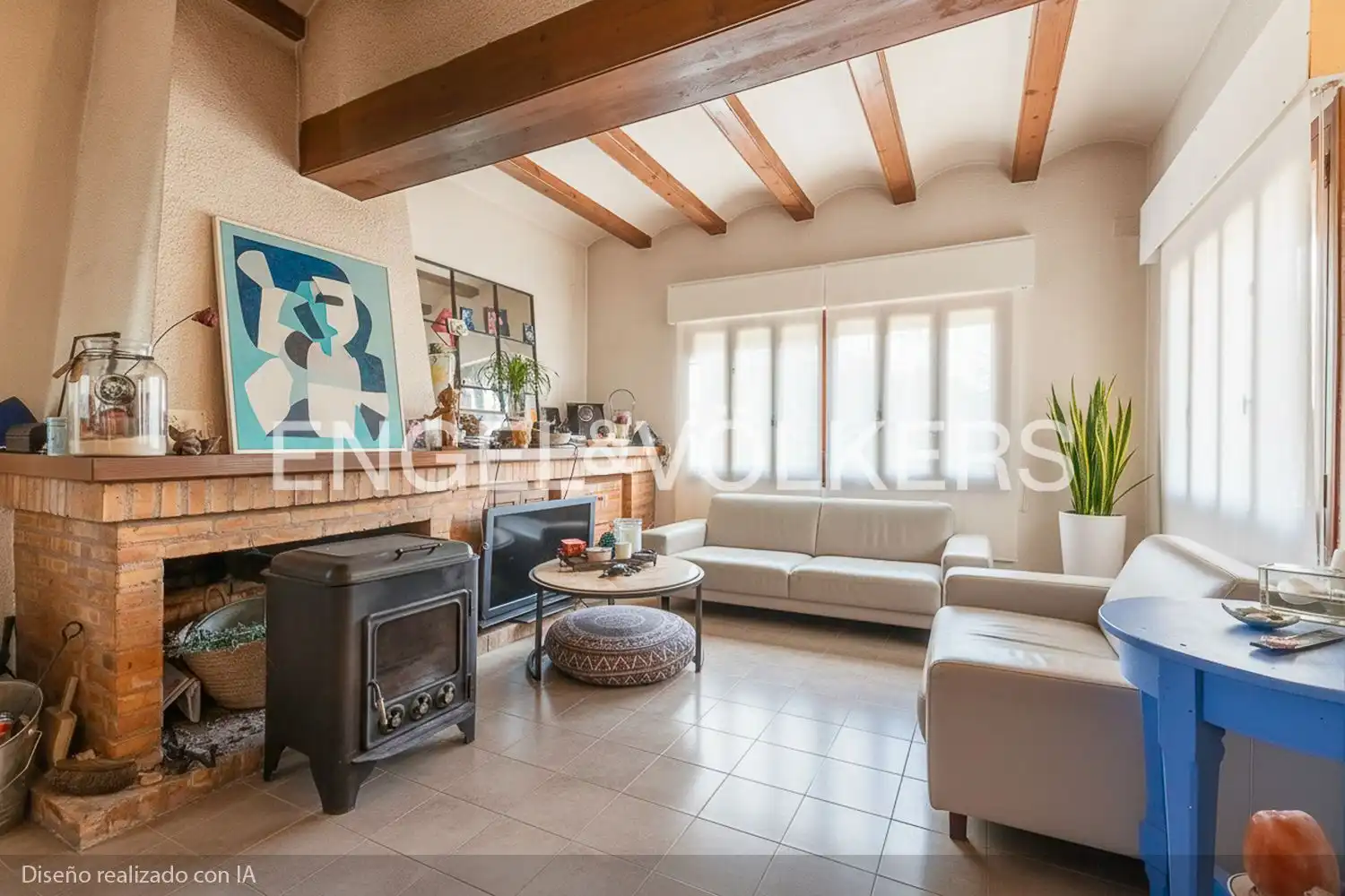 Sala de estar de Casa o chalet en venta en La Font d'en Carròs con Aire acondicionado, Calefacción y Jardín privado