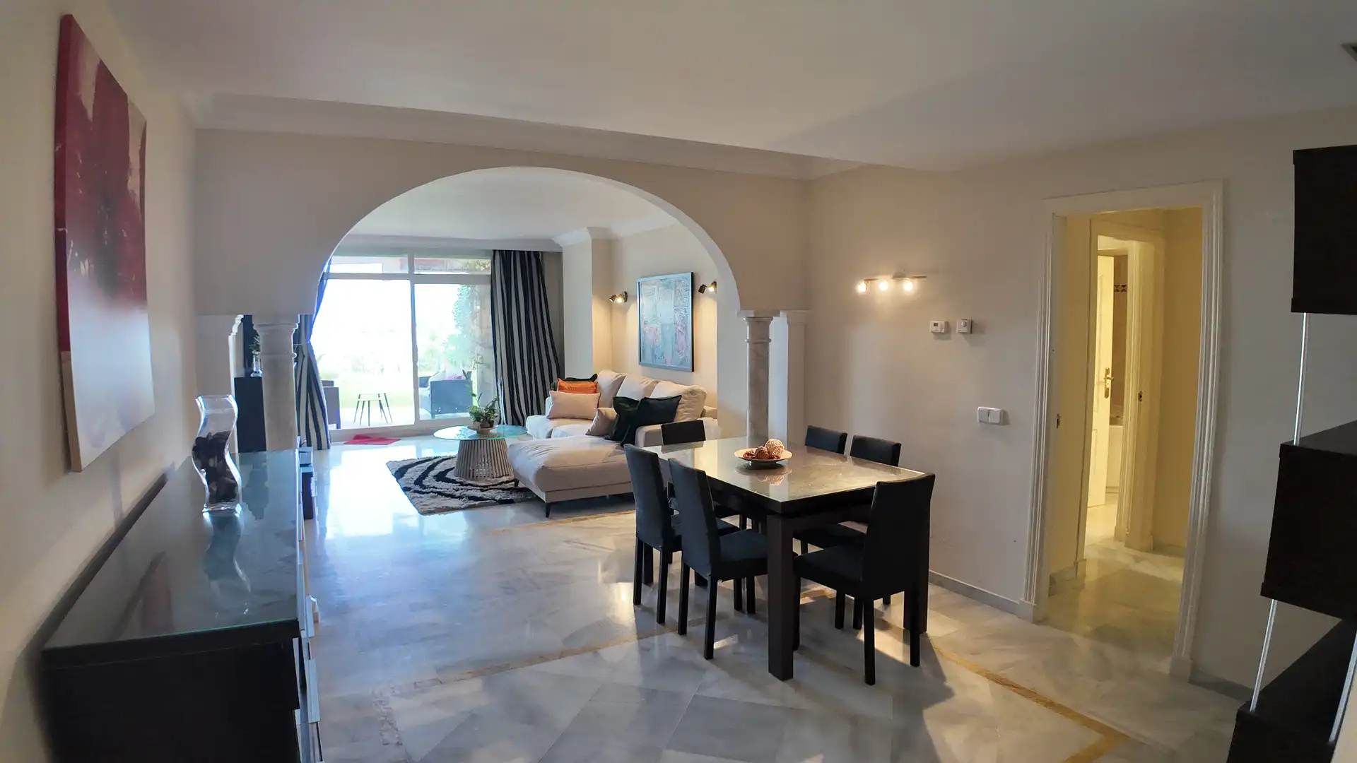 Dining room of Flat for rent in Marbella  with Air Conditioner, Heating and Private garden
