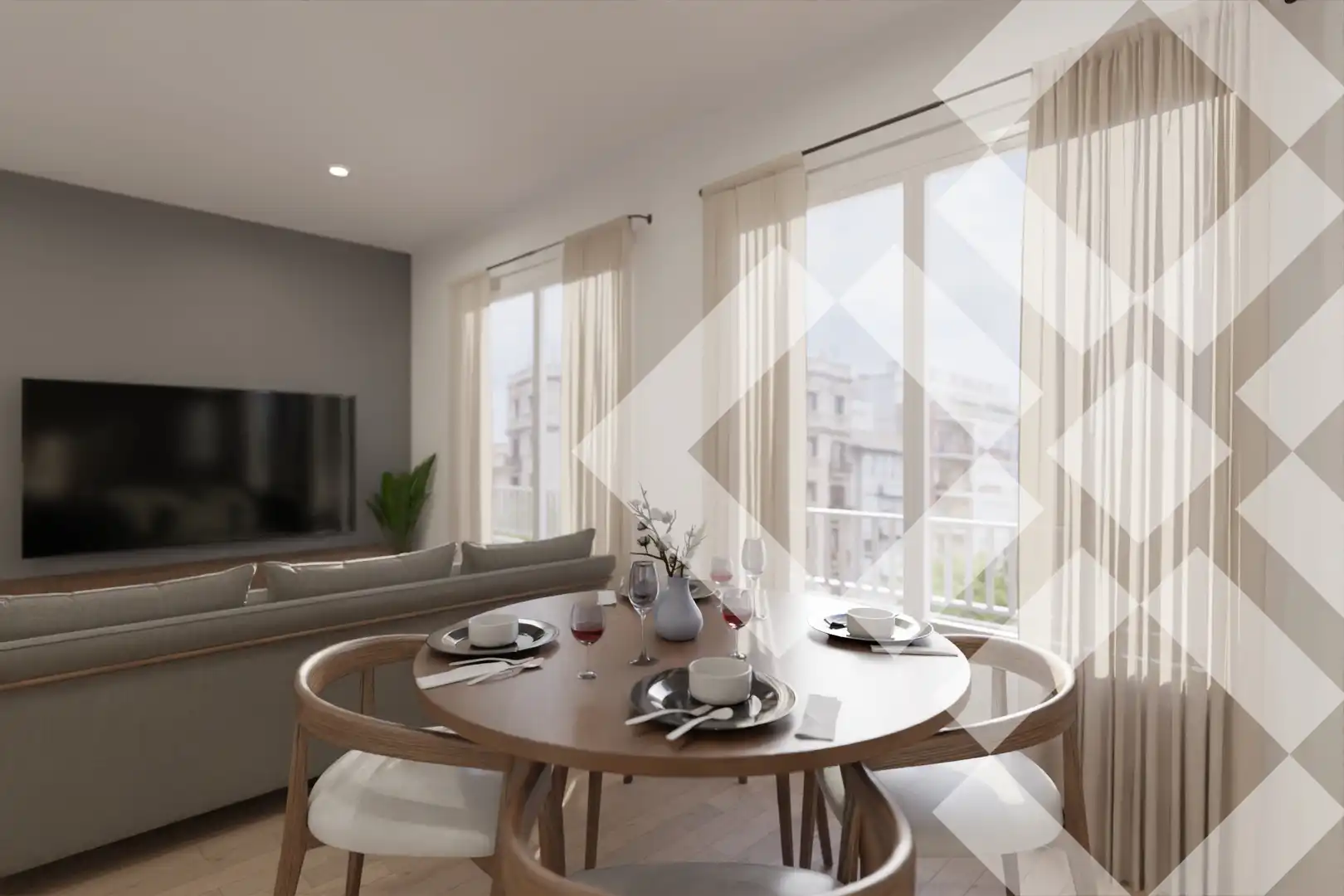 Esszimmer von Wohnung zum Verkauf in Barcelona mit Klimaanlage, Heizung und Parkett