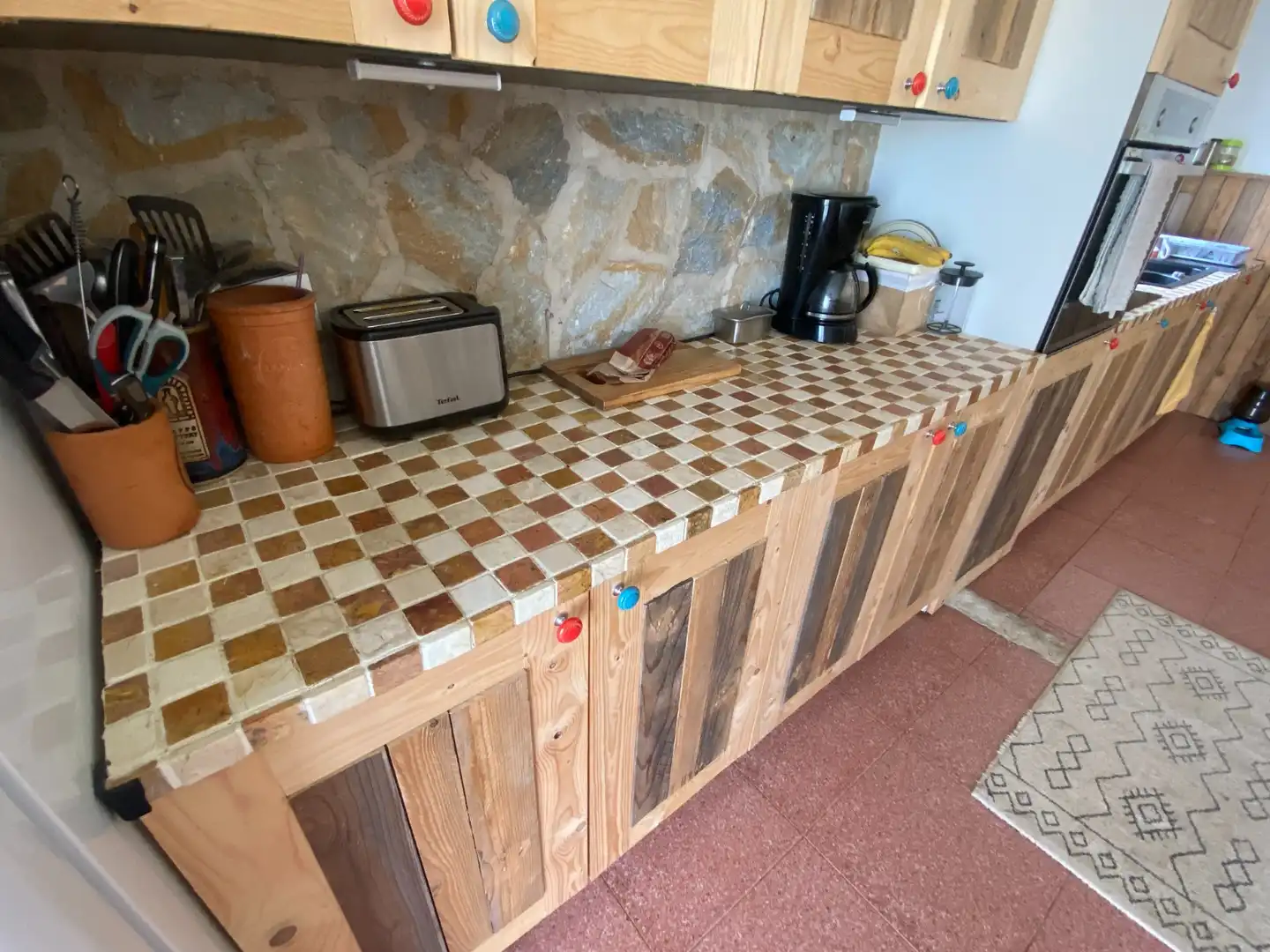 Cocina de Finca rústica en venta en Sax con Aire acondicionado, Calefacción y Jardín privado